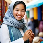 사우디 리얄 환율과 환전 팁 - **Prompt:** "A young Vietnamese woman, elegantly dressed in modest, light-colored traditional clothi...