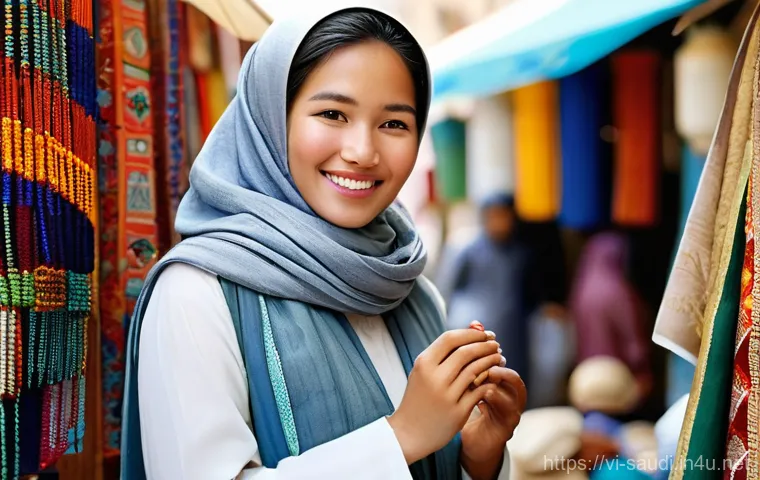 사우디 리얄 환율과 환전 팁 - **Prompt:** "A young Vietnamese woman, elegantly dressed in modest, light-colored traditional clothi...